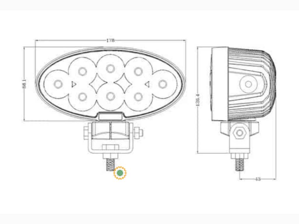 Faro Led Ovalado de 80w en León