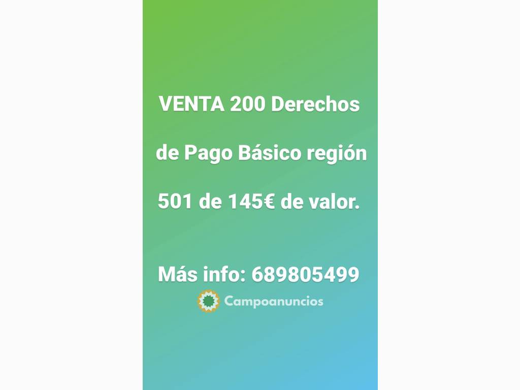 VENTA 200 Derechos Pago Básico región 50 en Cuenca